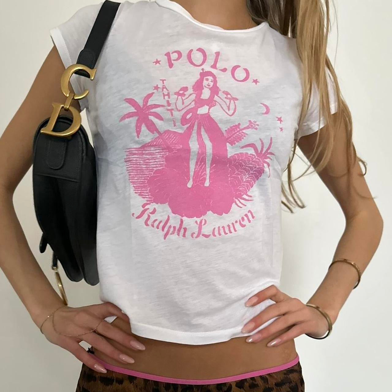 Vintage 90’s pink Hawaiian Ralph Lauren baby tee