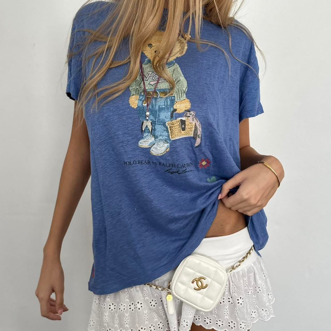 Vintage Ralph Lauren teddy bear blue tee