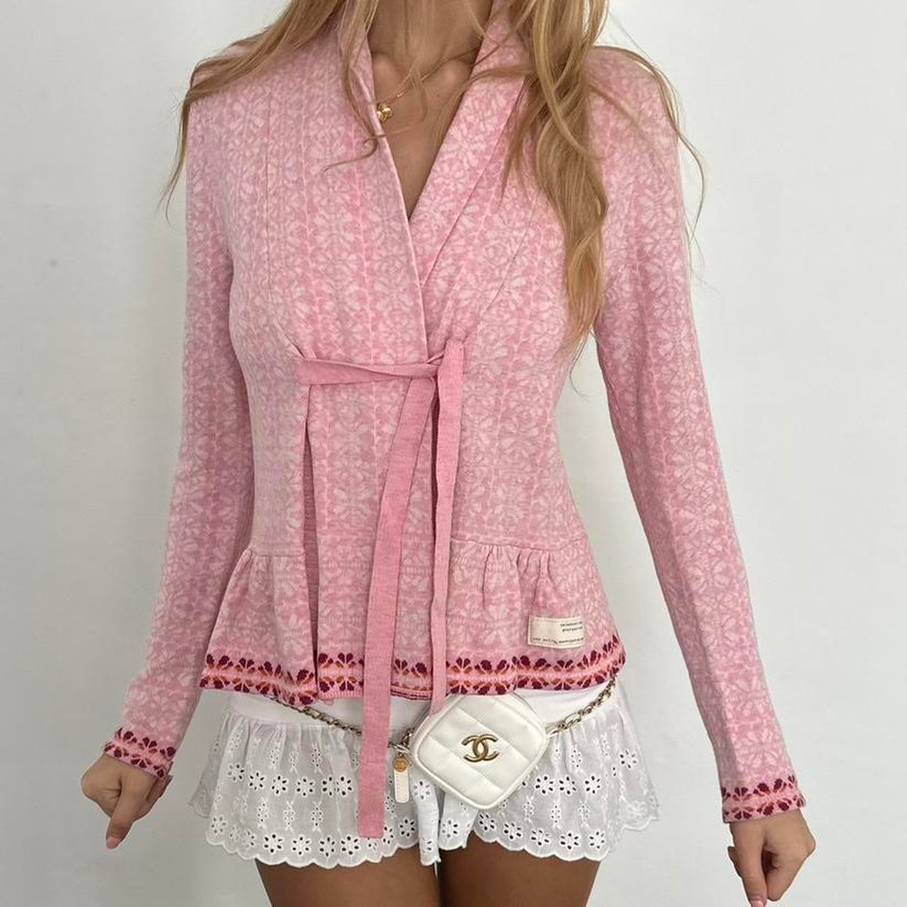 Vintage pink soft wrap cardigan