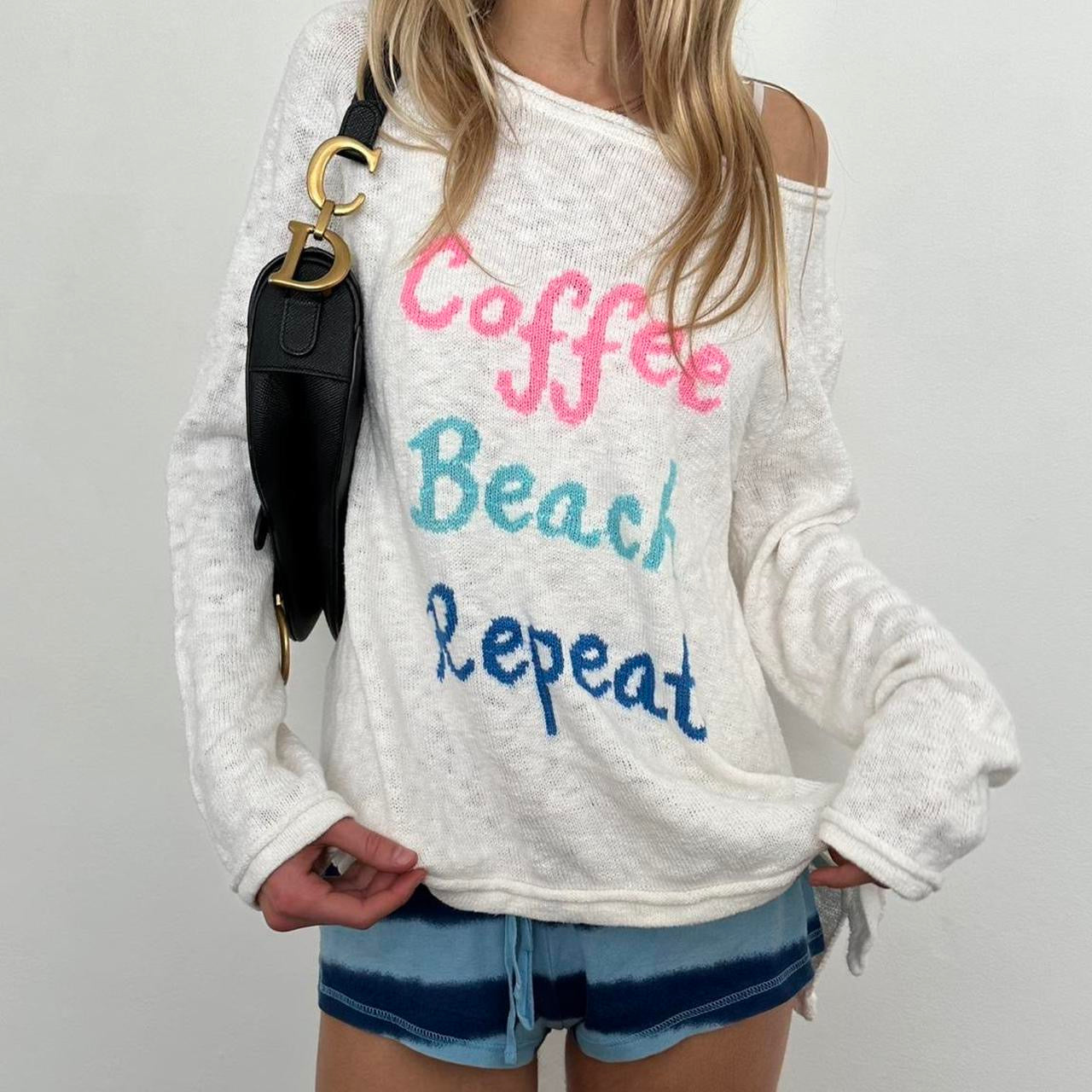 Vintage ‘coffee beach repeat’ sweater