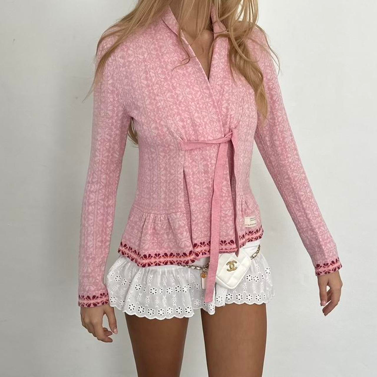 Vintage pink soft wrap cardigan