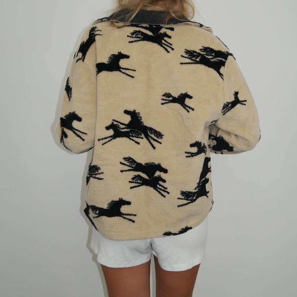 Vintage horse equestrian fleece jacket