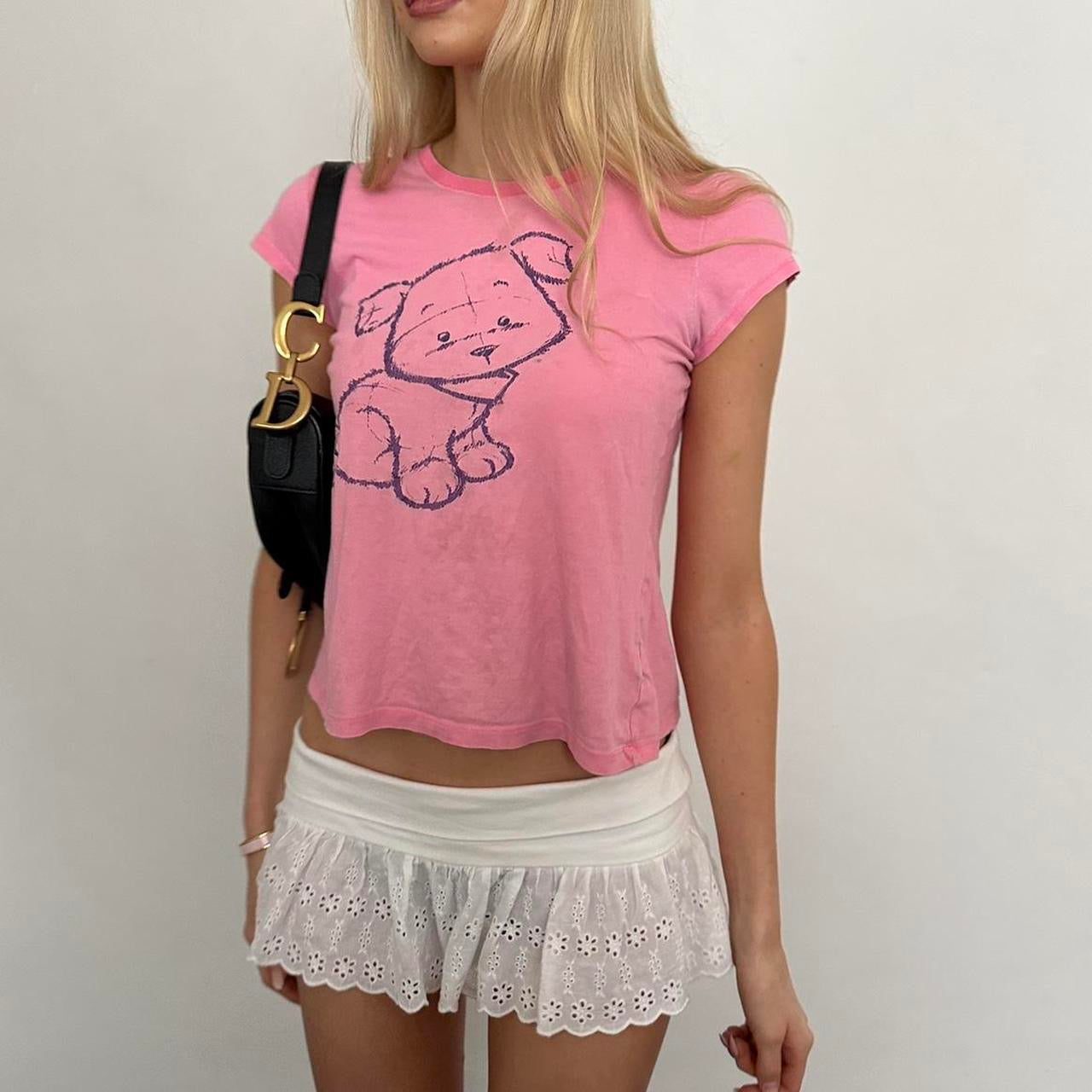 Vintage 90’s pink dog baby tee