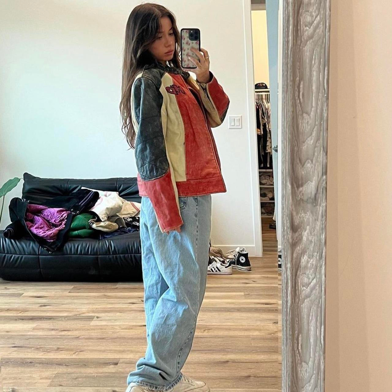 Vintage rarest Harley Davidson racing leather jacket