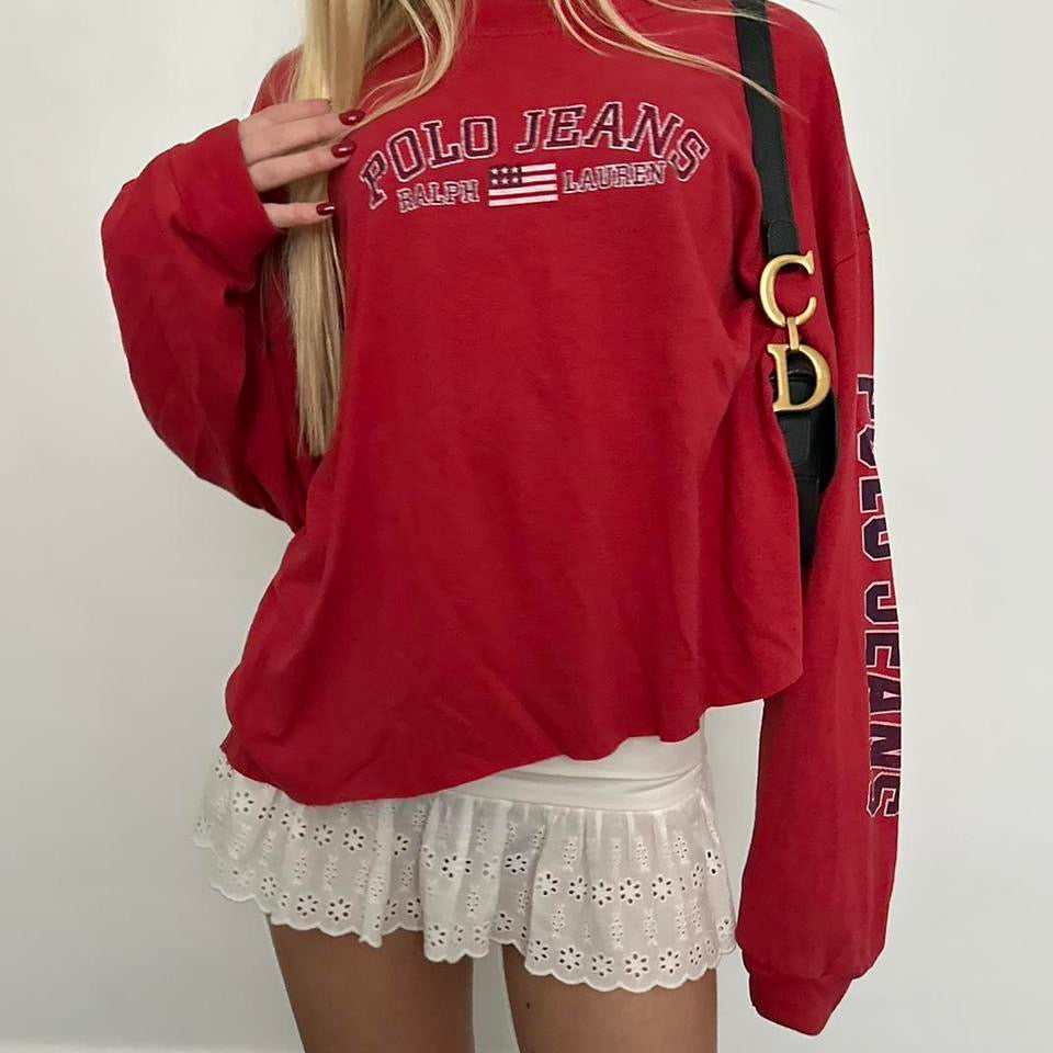 Vintage Polo Ralph Lauren red graphic long sleeve T-shirt