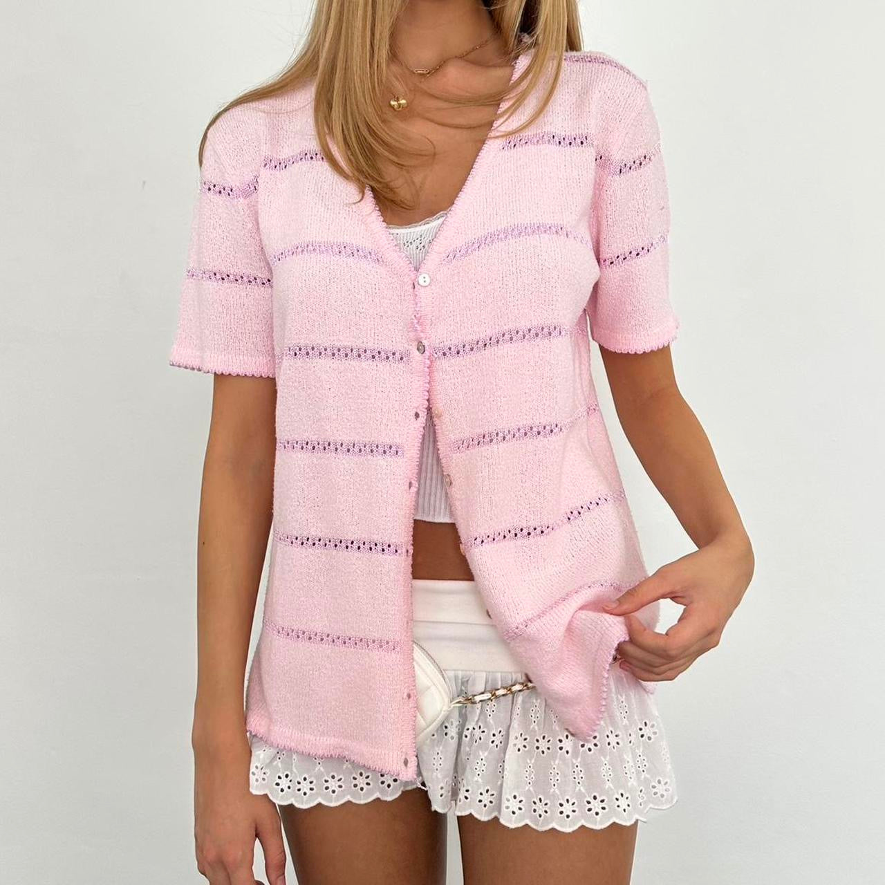 Vintage pink delicate layering cardigan