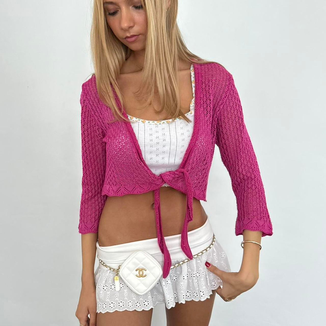 Vintage 90’s pink cardigan layering top
