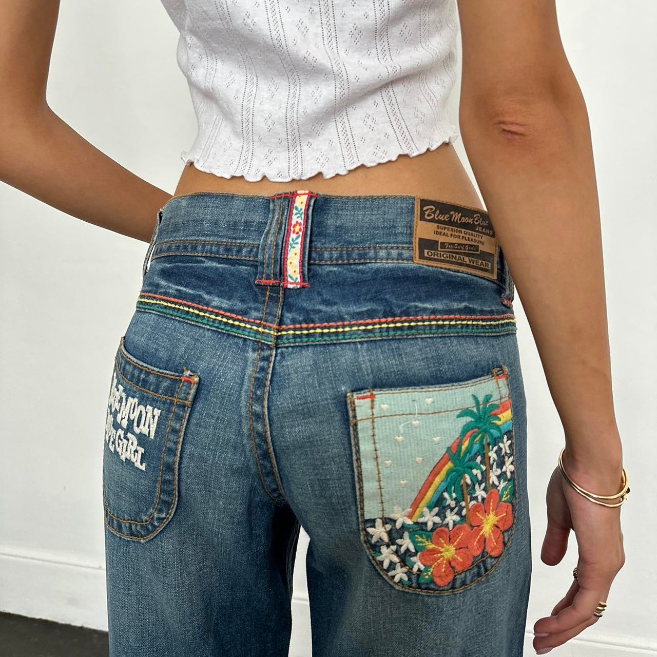 Vintage rare 90s island surf girl jeans 🏄🏻♀️