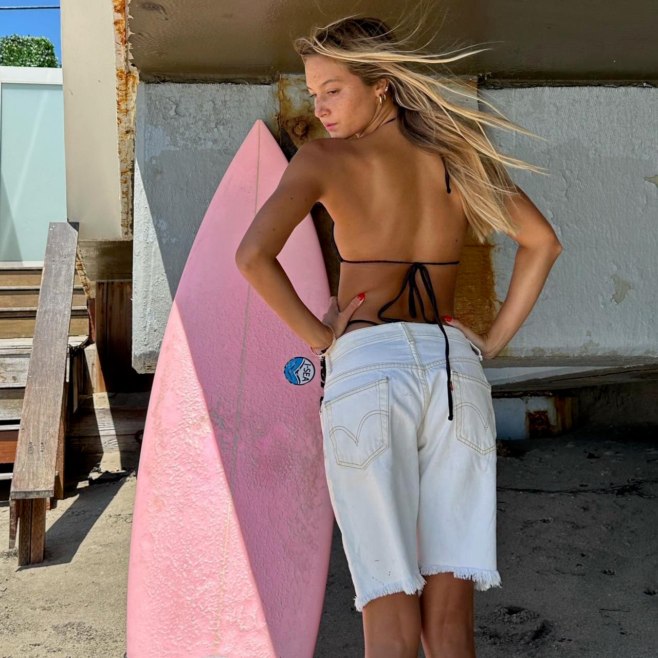 Vintage Levis cut off long shorts