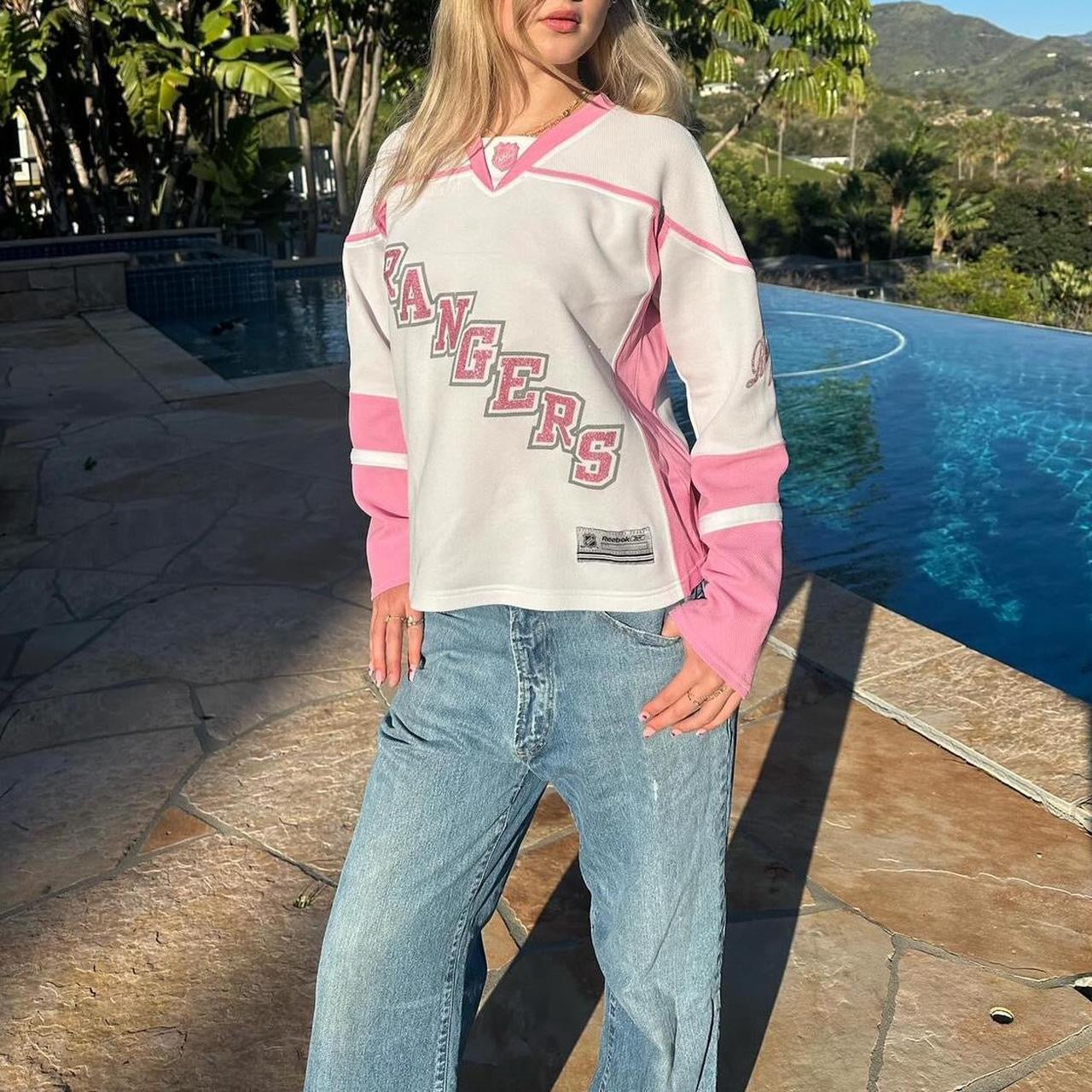 Vintage Rangers white and pink long sleeves top π