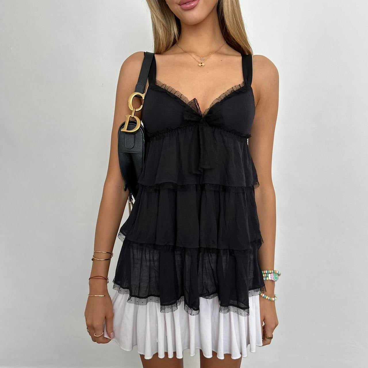 Vintage Victoria’s Secret black ruffle cami top