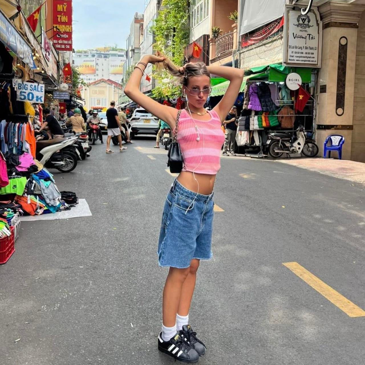 Vintage 2000’s pink striped top