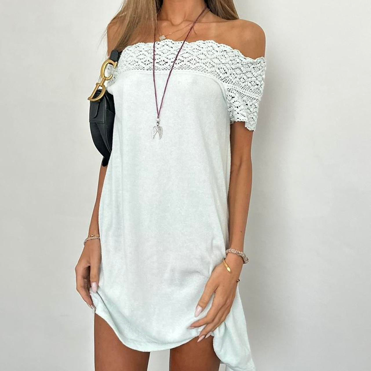 Vintage Juicy Couture light blue towelling crochet mini dress – Chelsea Thrift