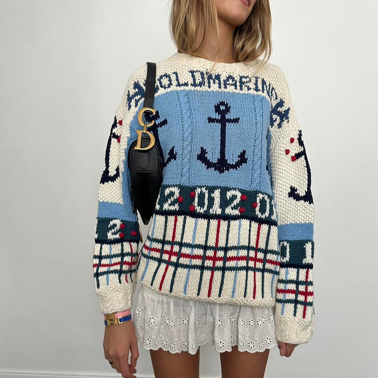 Vintage 90’s sailor knitted sweater ⚓️ 🩵