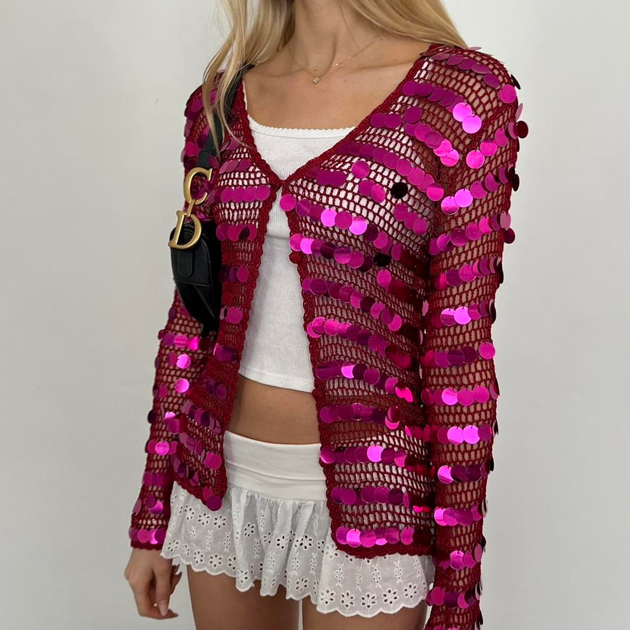 Vintage 90’s pink sequin long sleeve top