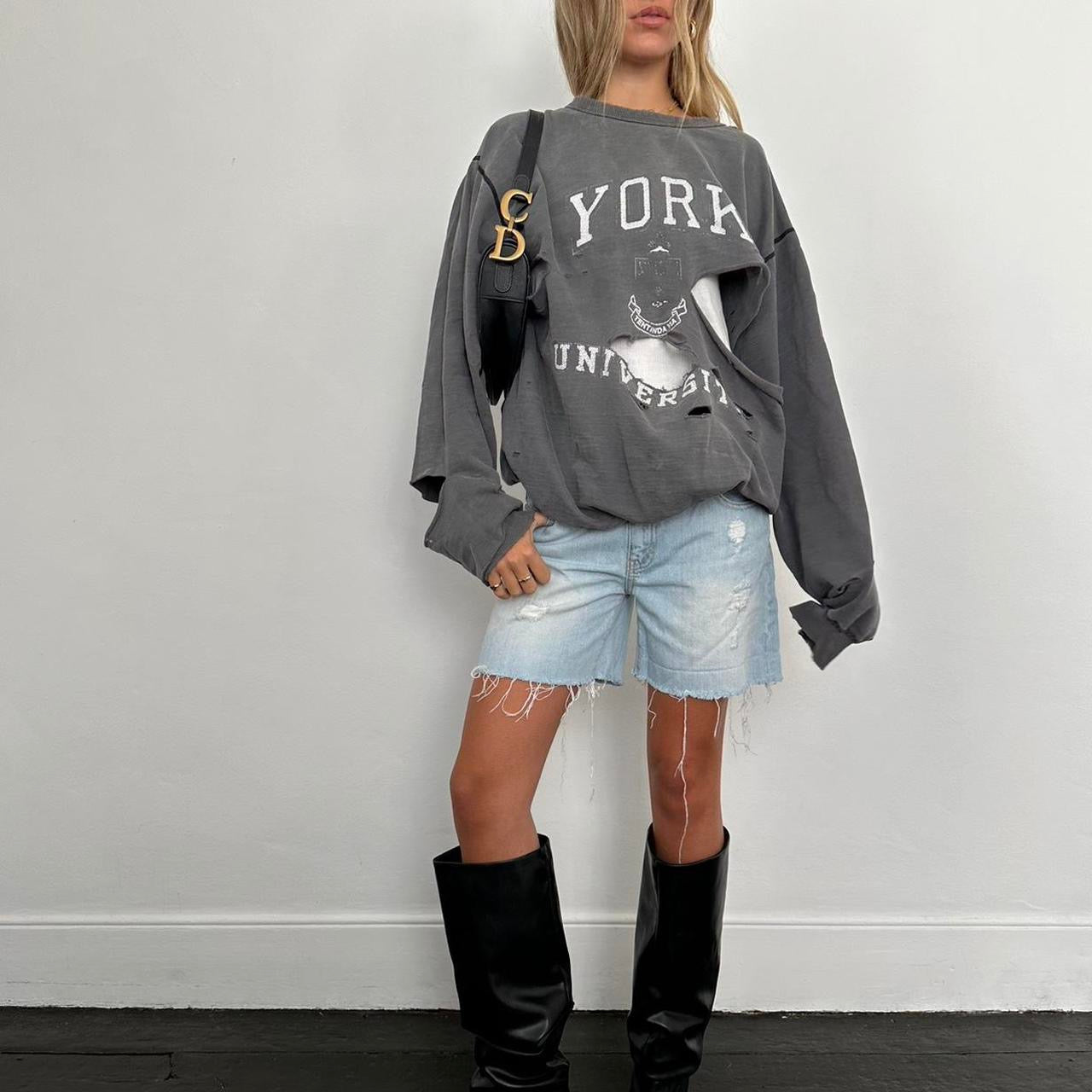 Vintage 90’s New York University distressed sweatshirt