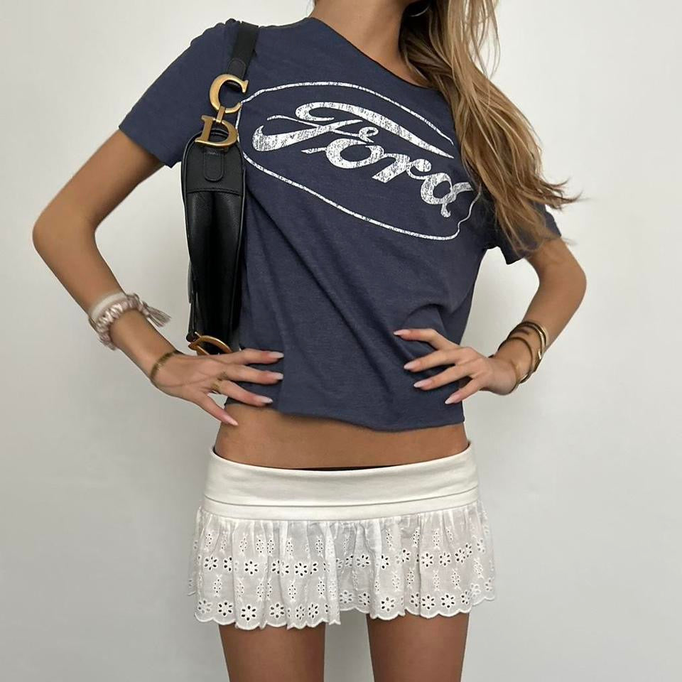 Vintage Ford off shoulder top