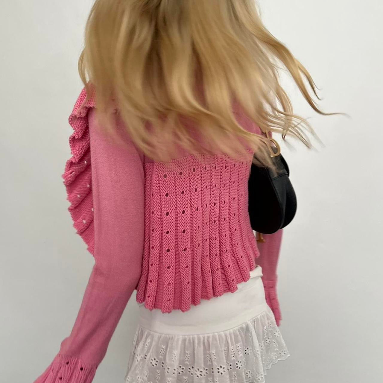 Vintage pink long sleeve cardigan top