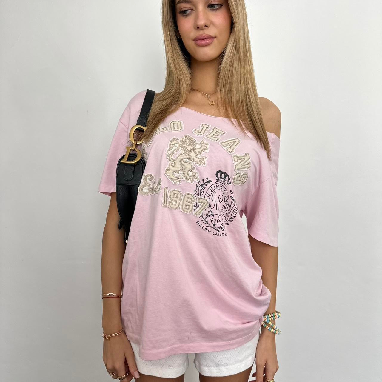 Vintage Ralph Lauren pink off shoulder top