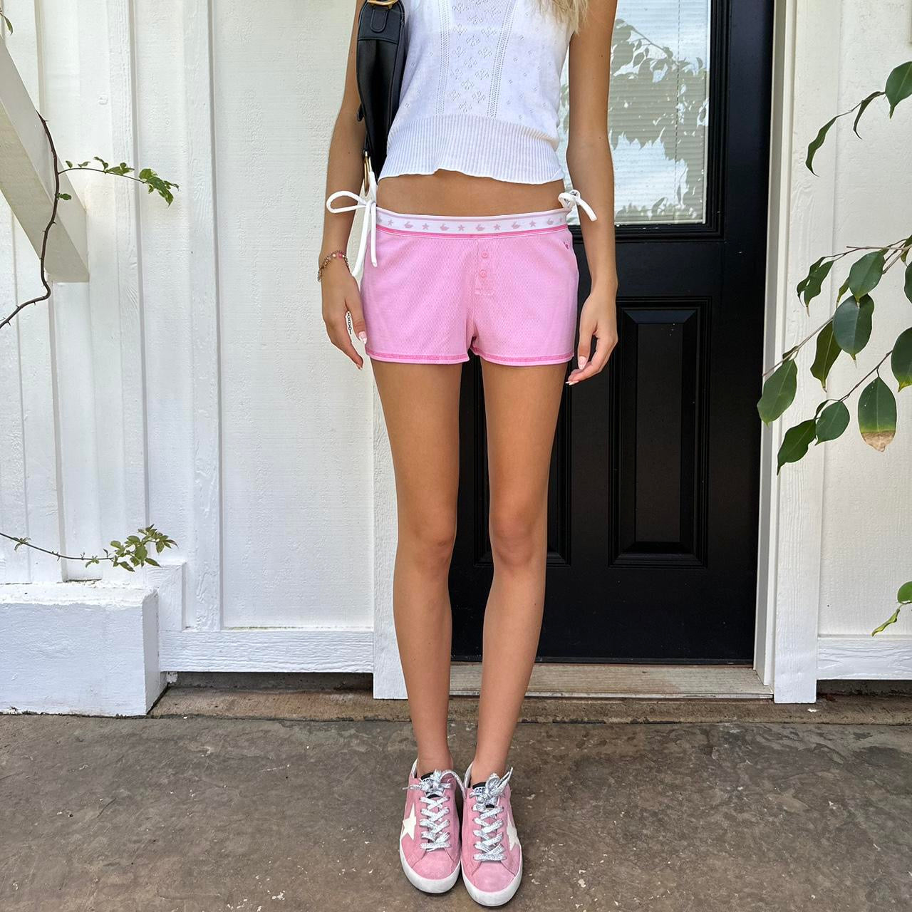 Vintage 2000’s pink waffle bunny shorts