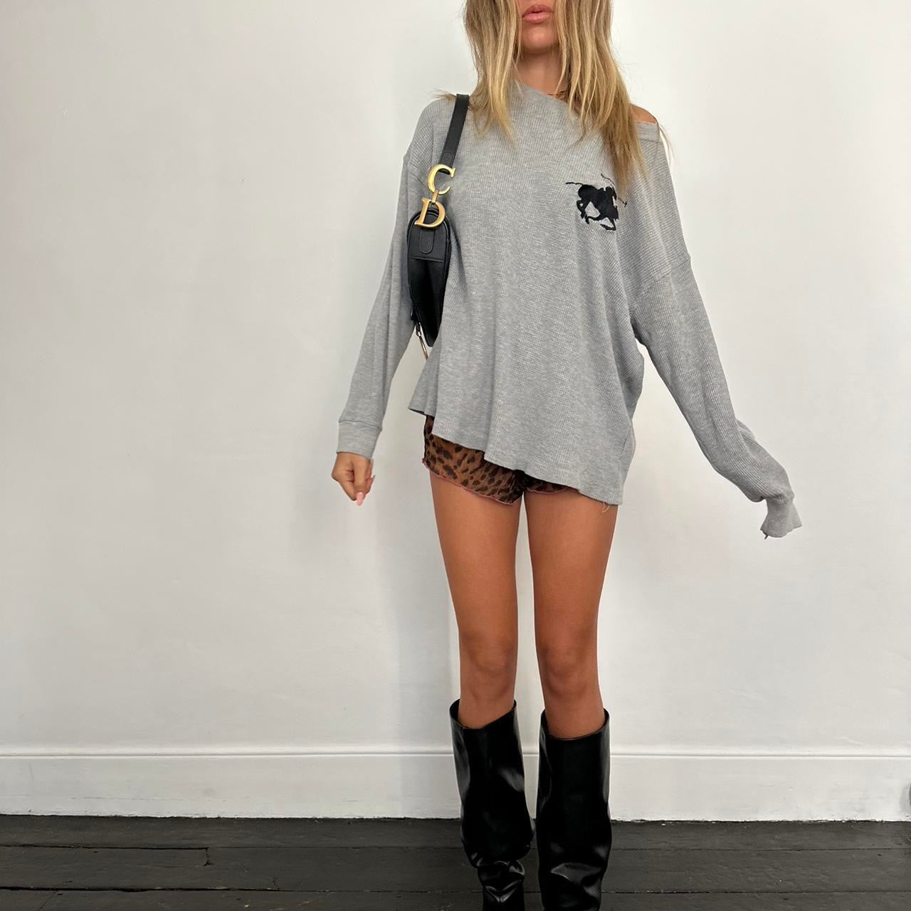 Vintage polo waffle long sleeve top