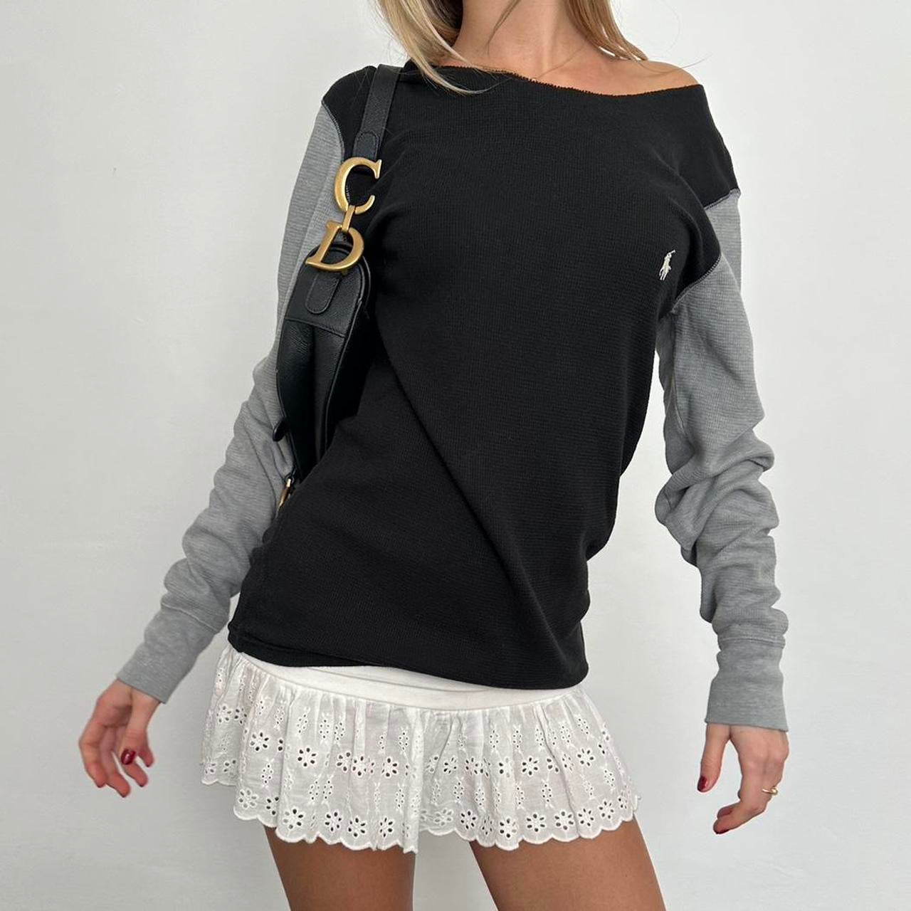 Vintage Ralph Lauren grey off shoulder top š