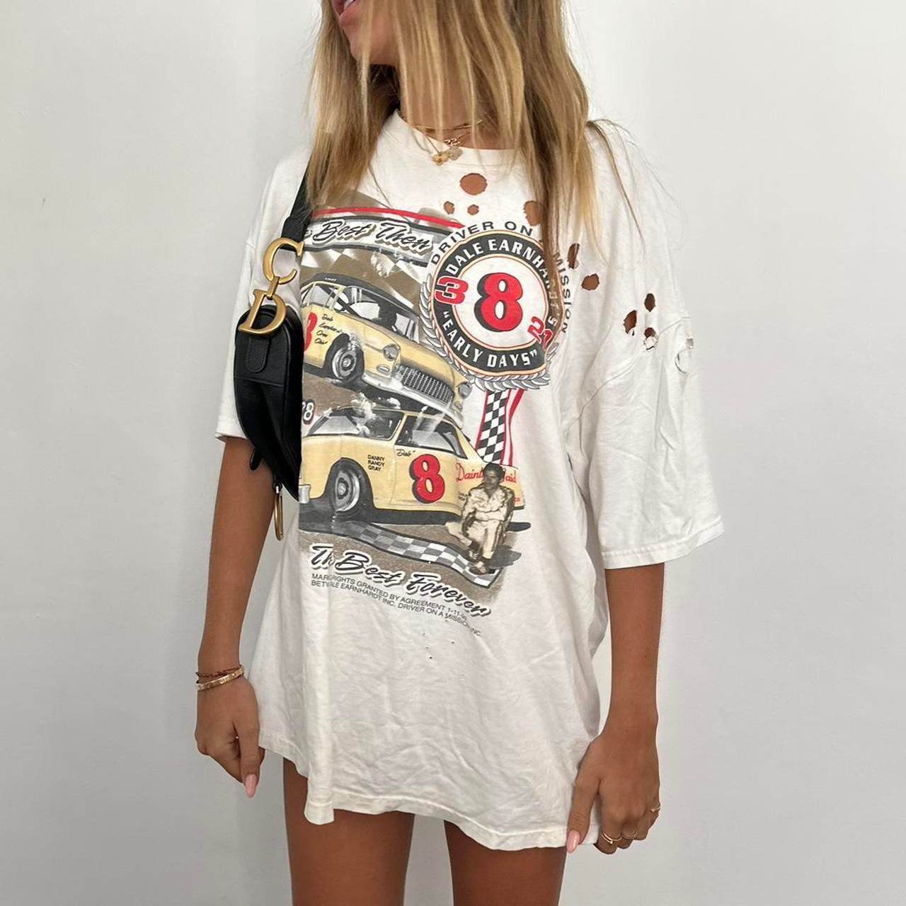 Vintage 90’s distressed car racing oversized top