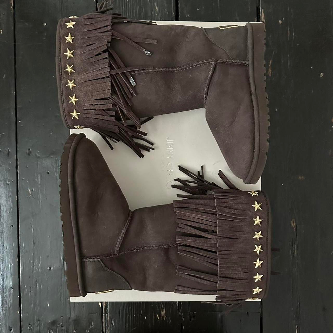 Vintage chocolate brown 2010 Jimmy Choo X Ugg boots – Chelsea Thrift