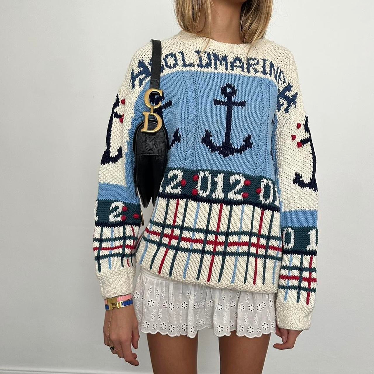 Vintage 90’s sailor knitted sweater ⚓️ 🩵