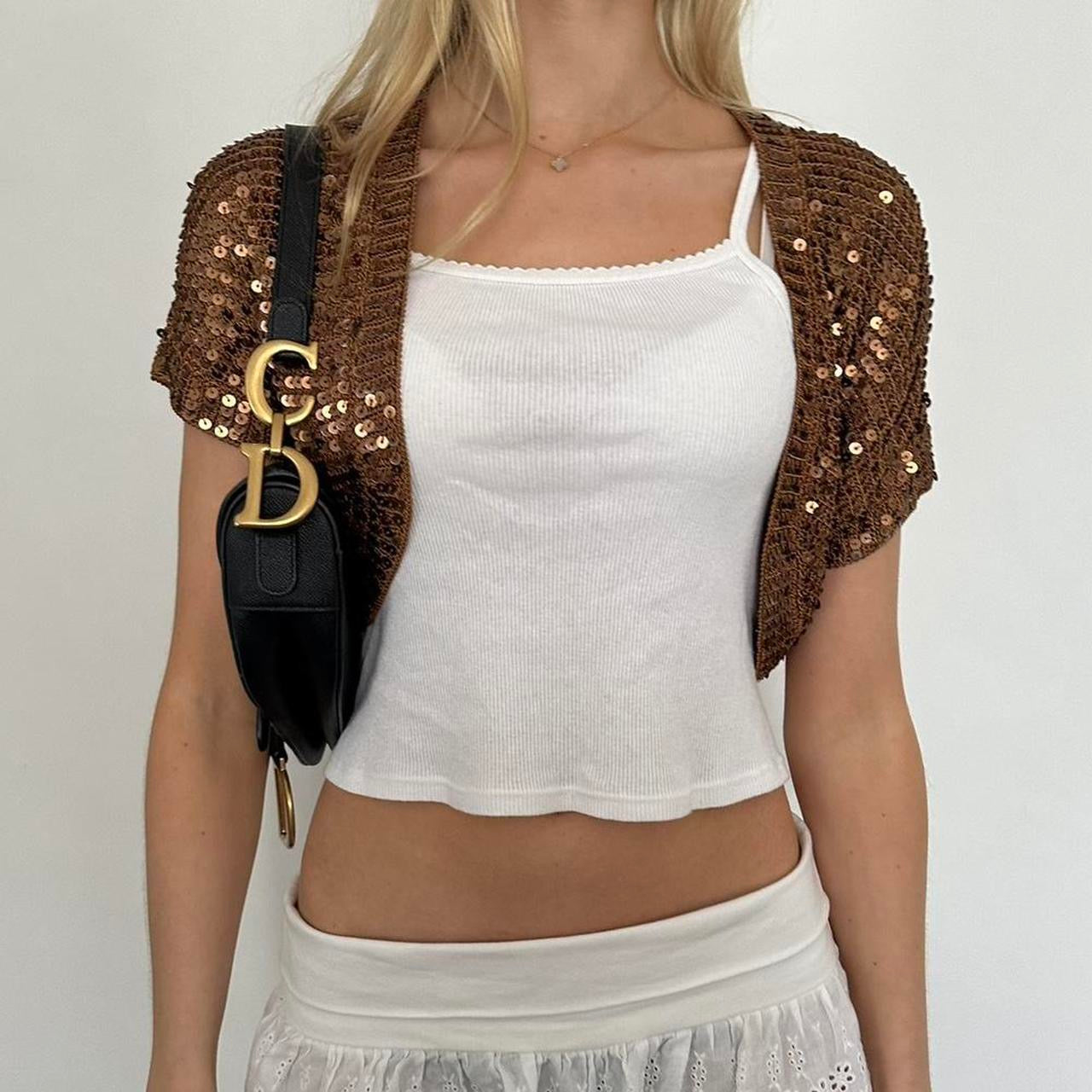 Vintage brown sequin top
