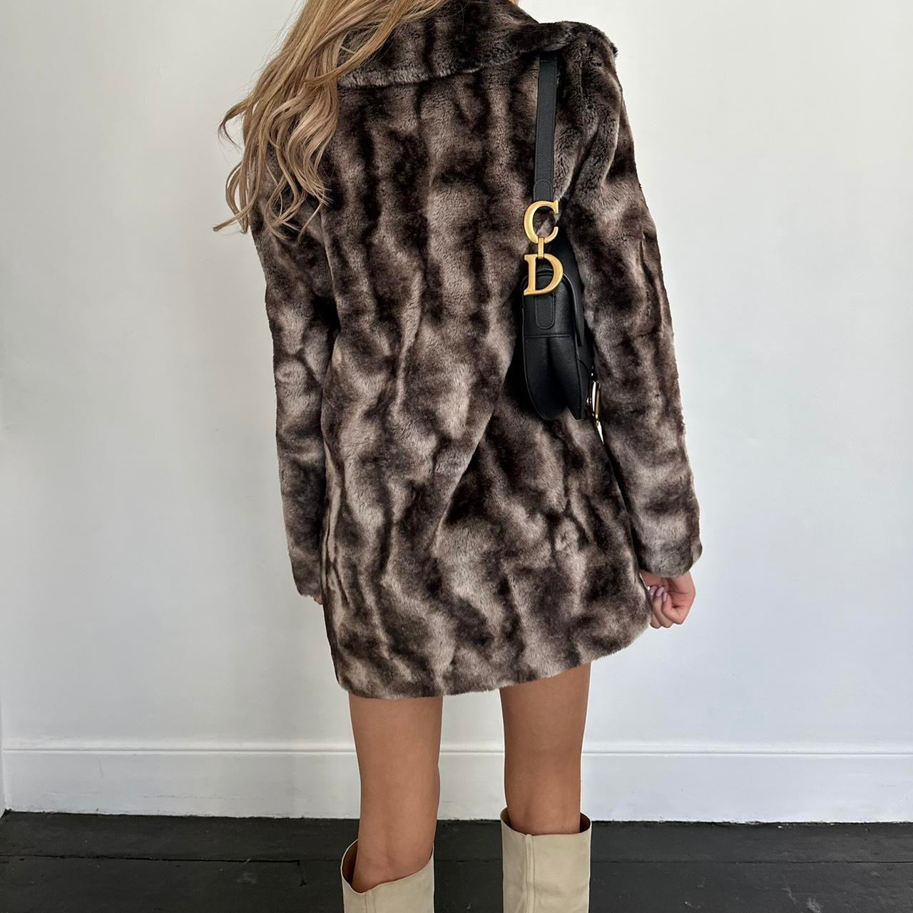 Vintage 2000’s brown faux fur jacket