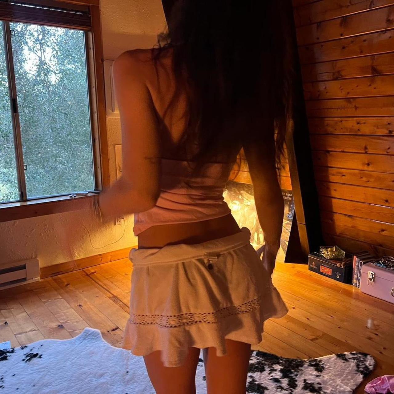 Vintage 90’s cotton white mini skirt