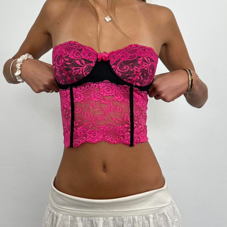 Vintage 90’s pink and black corset top