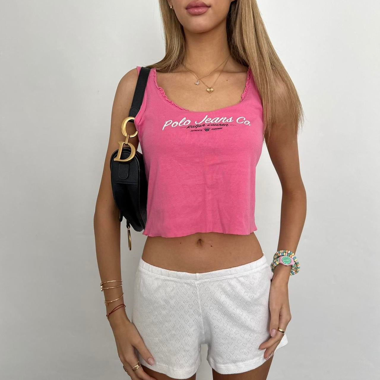 Vintage pink Ralph Lauren crop tank top