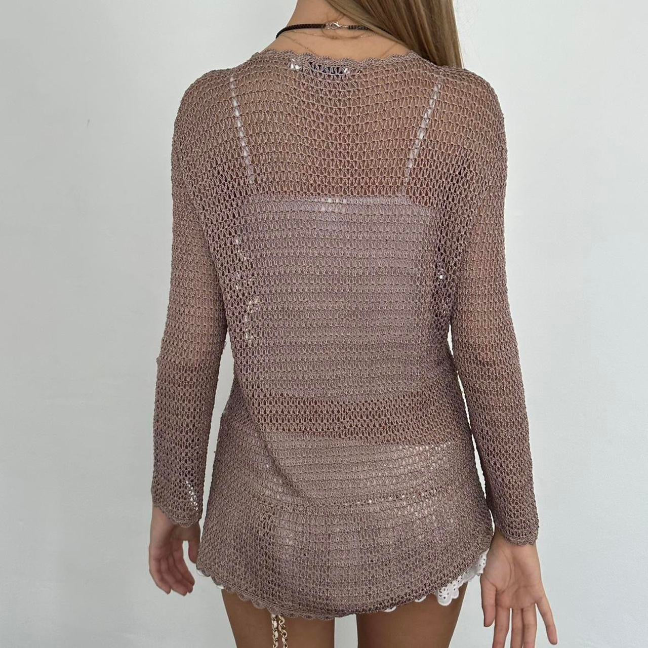 Vintage crochet sequin delicate layering top