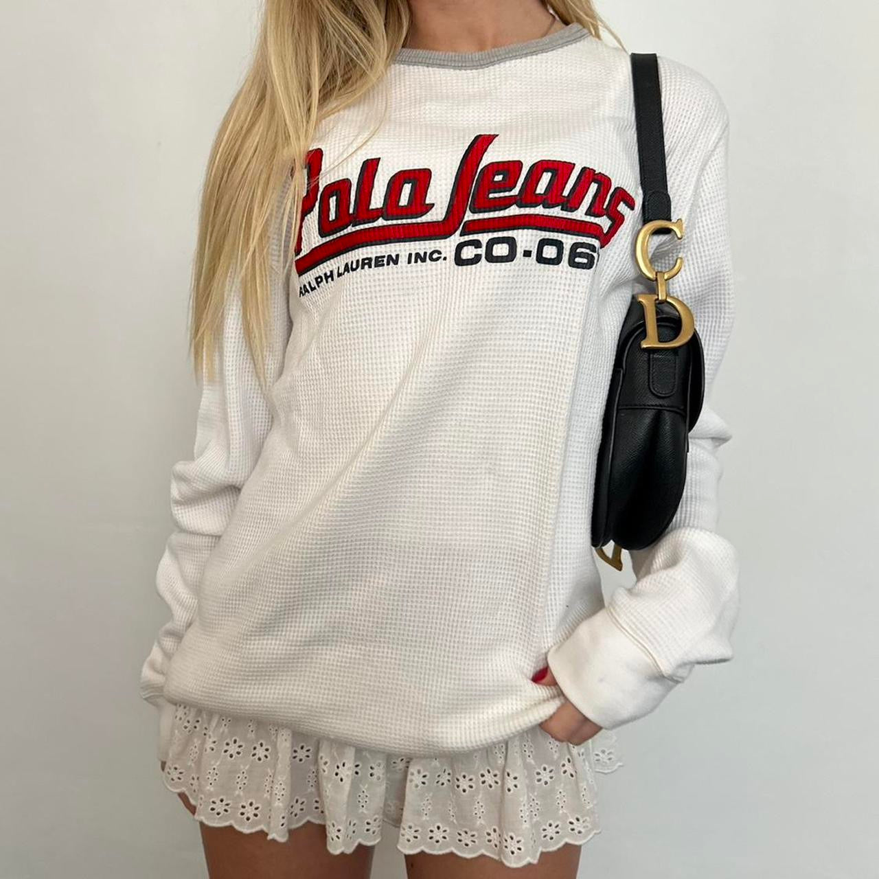 Vintage Ralph Lauren white oversized long sleeve top