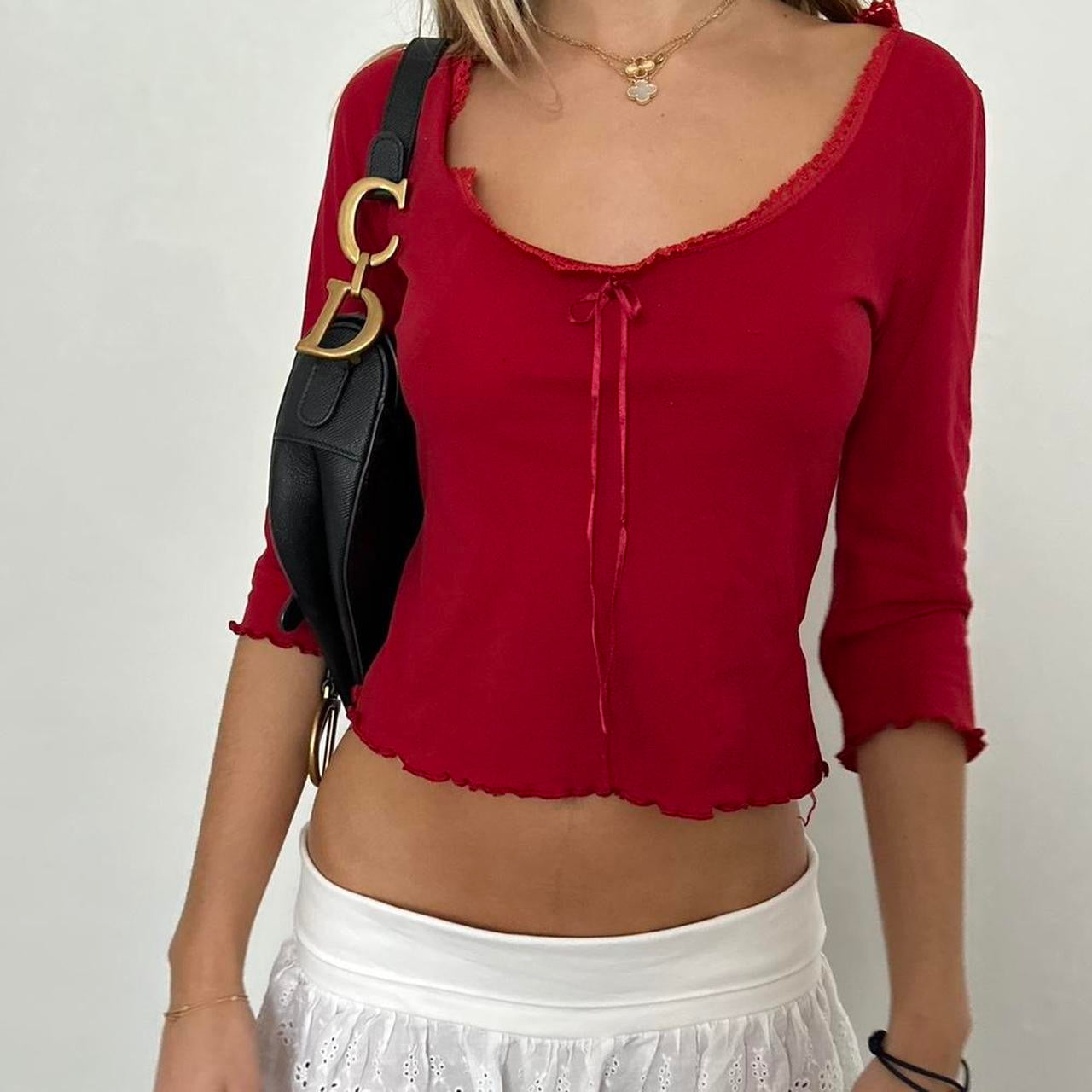 Vintage 90’s red 3/4 sleeve top