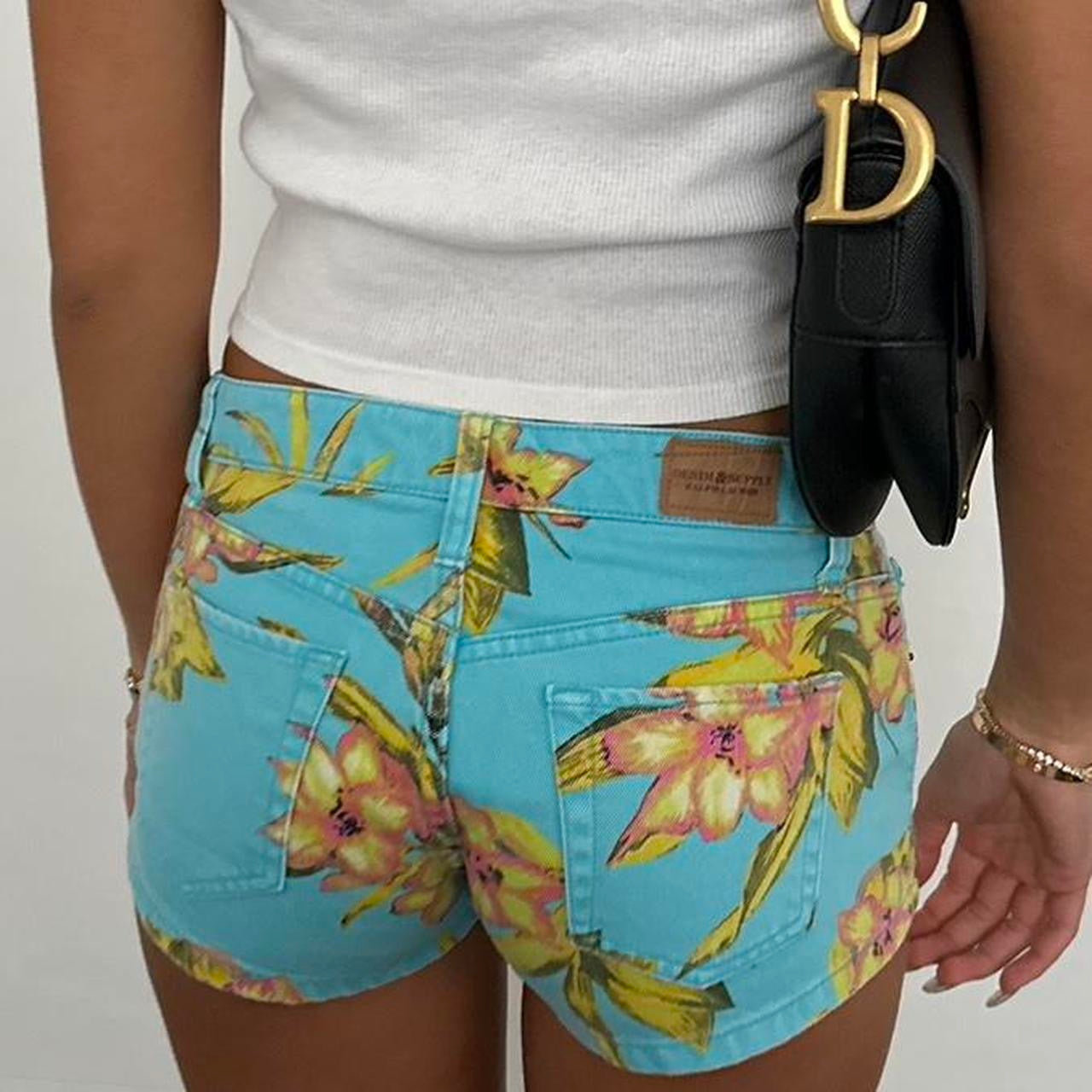 Vintage Ralph Lauren aqua tropical print shorts