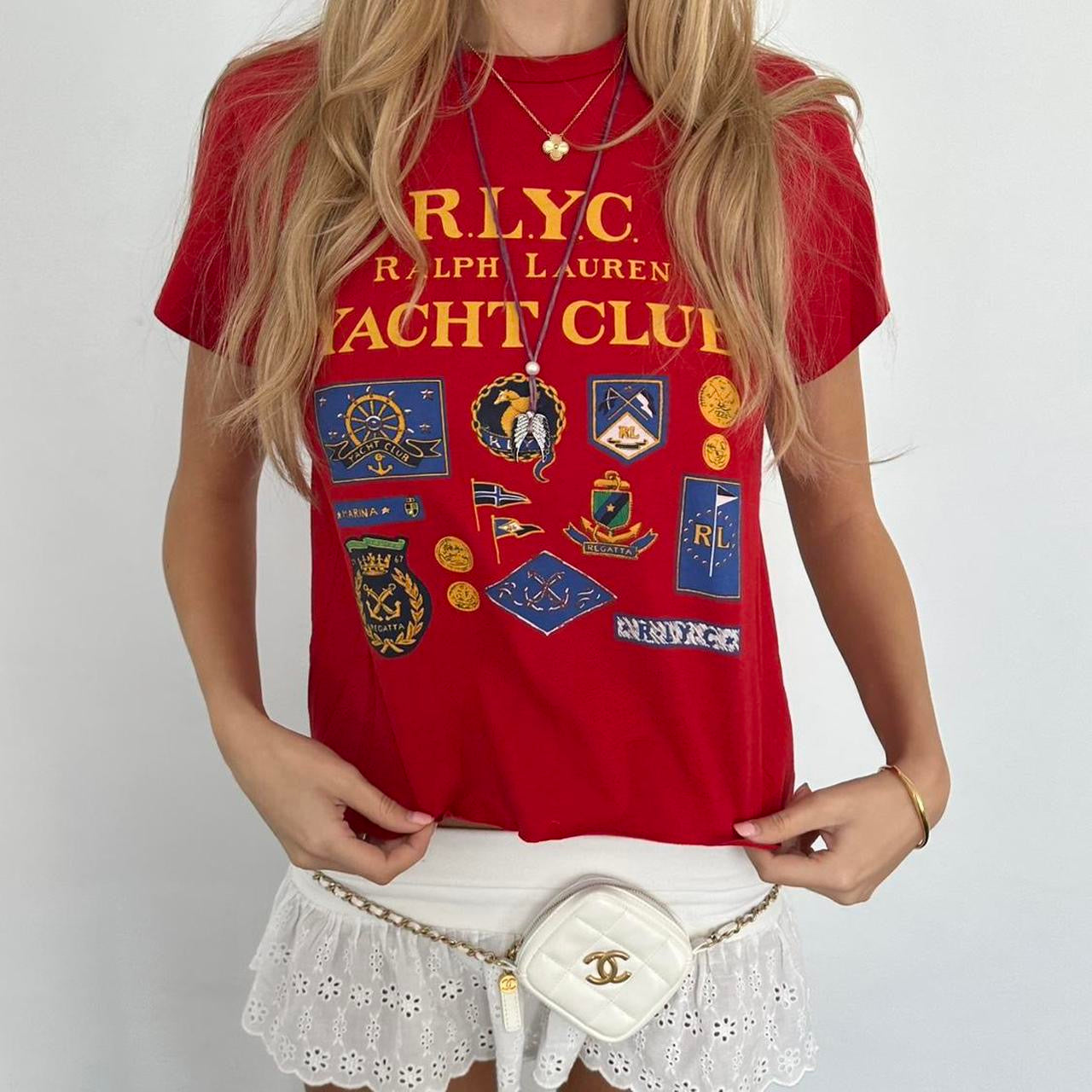 Vintage Ralph Lauren Yacht Club red baby tee
