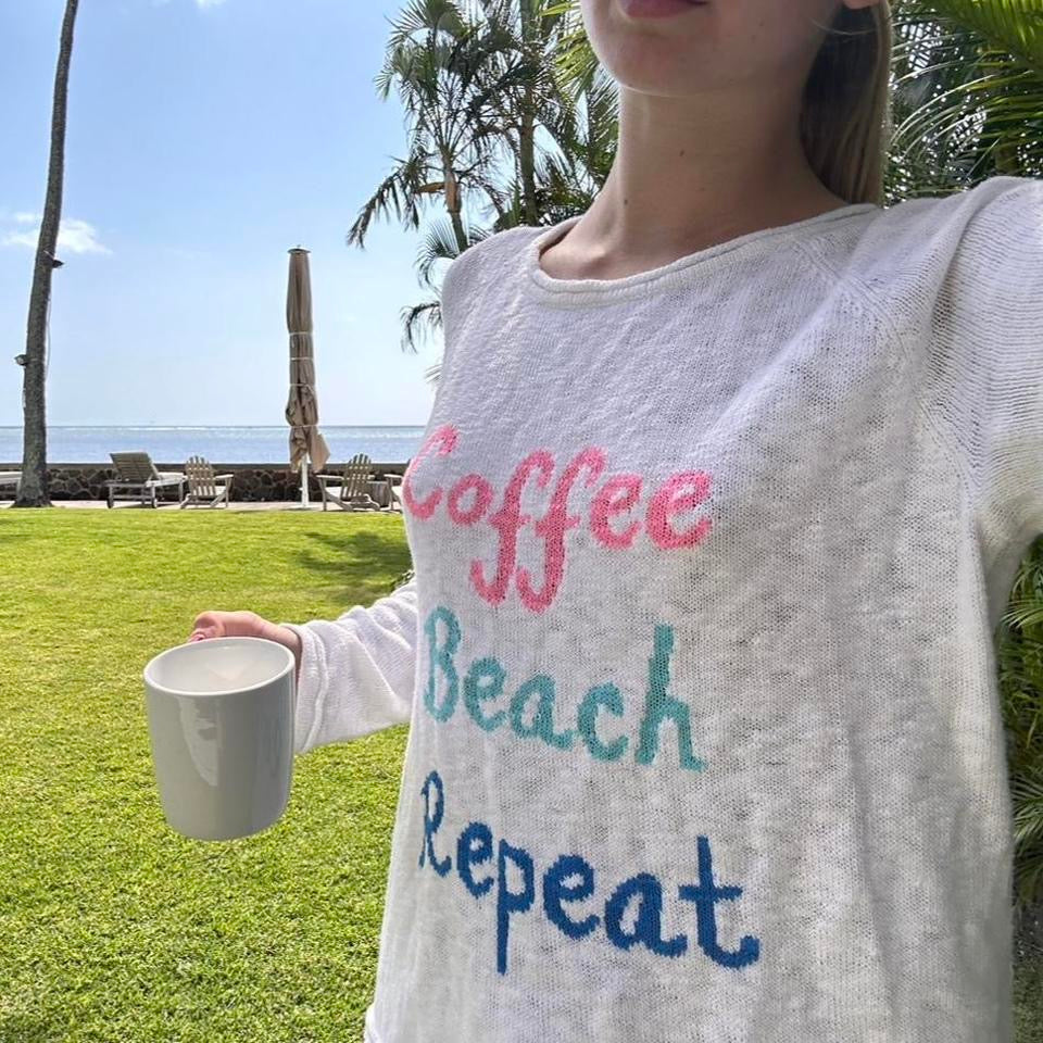 Vintage ‘coffee beach repeat’ sweater