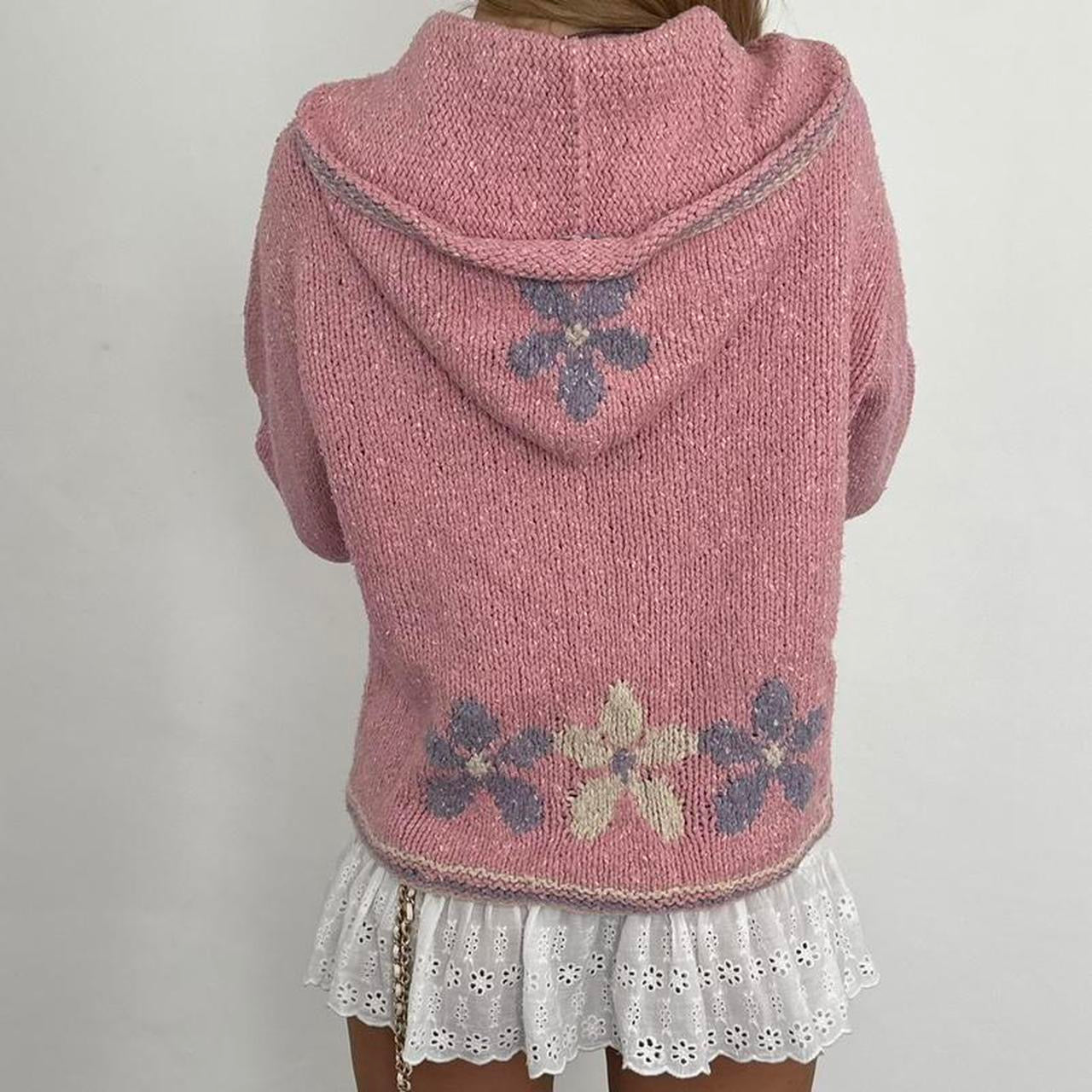 Vintage 90ās pink knit zip up jacket