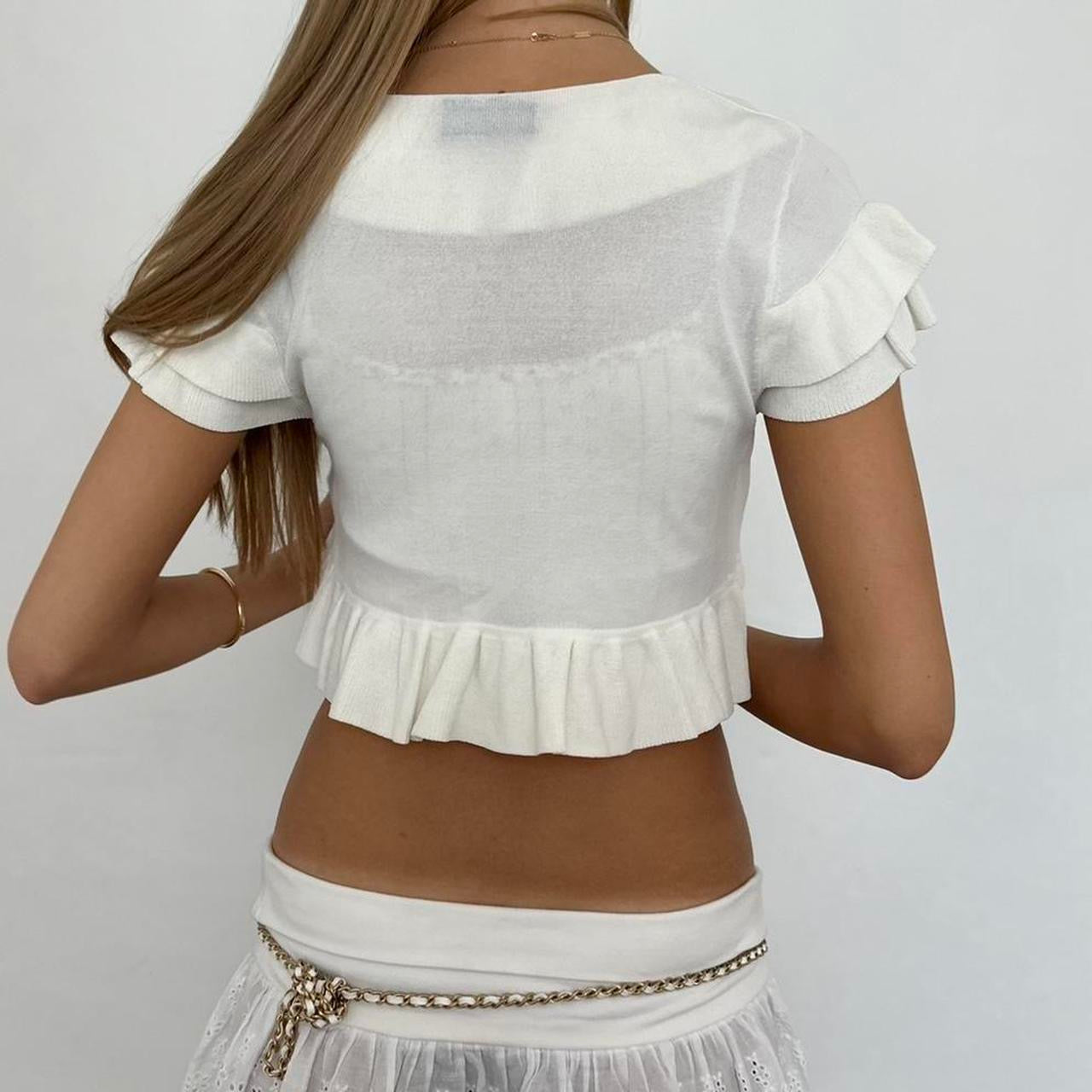 Vintage 90’s white cardigan layering top