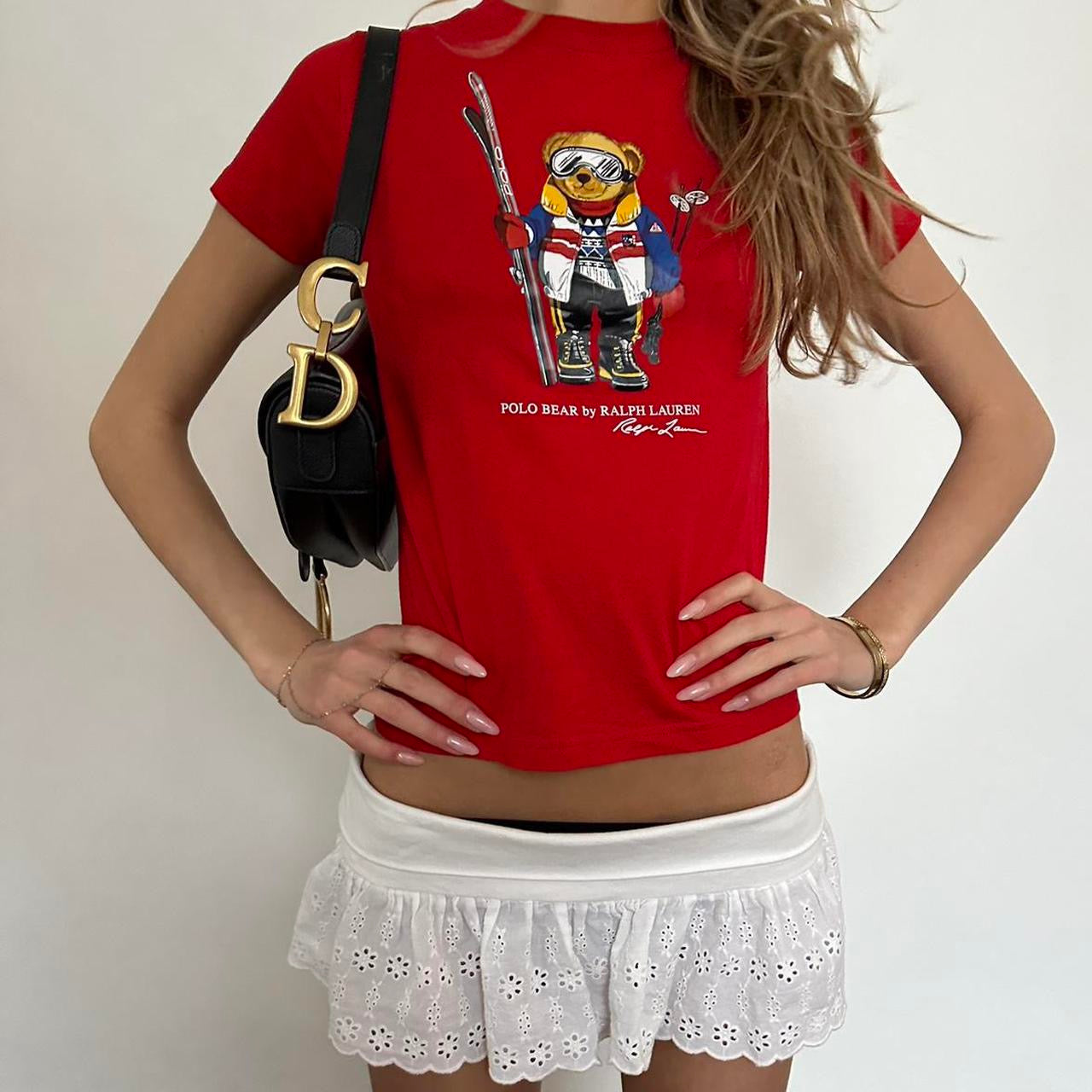 Vintage Ralph Lauren red bear baby tee