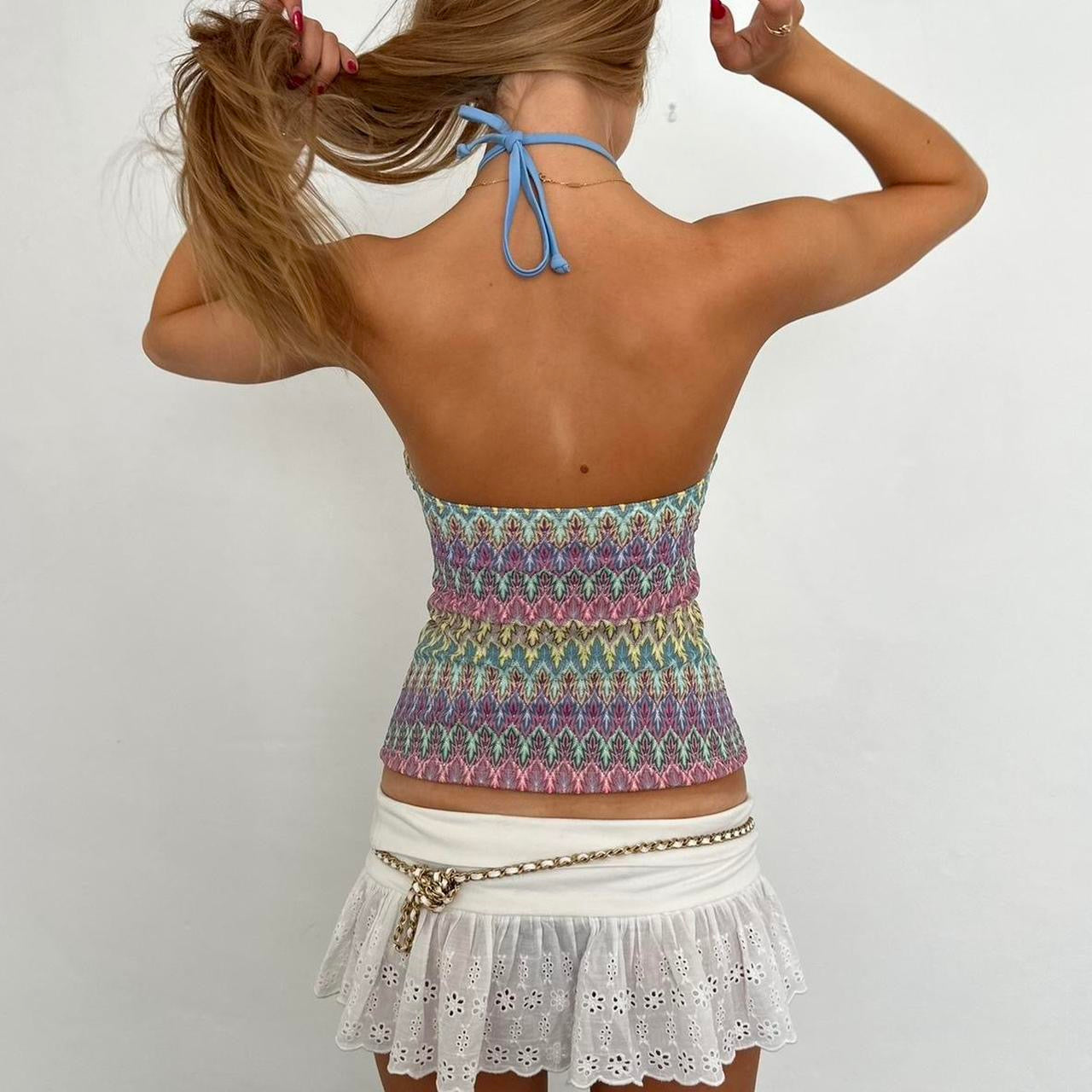 Vintage 2000’s paisley bohemian halter neck top