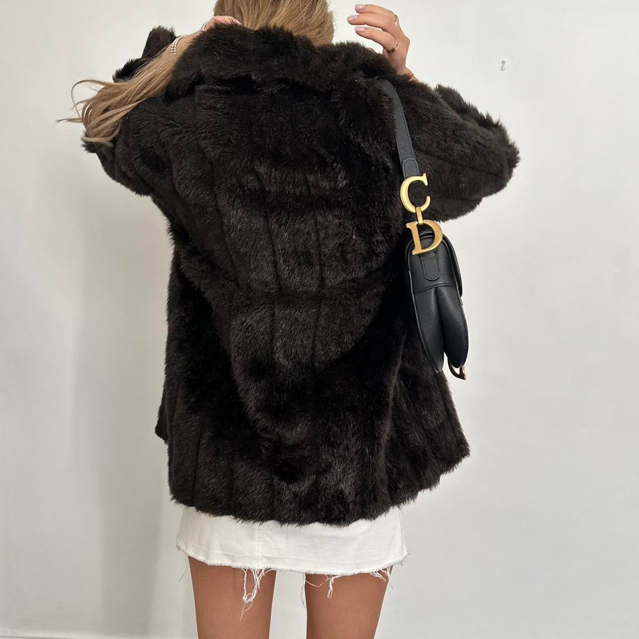 Vintage 2000’s brown faux fur jacket