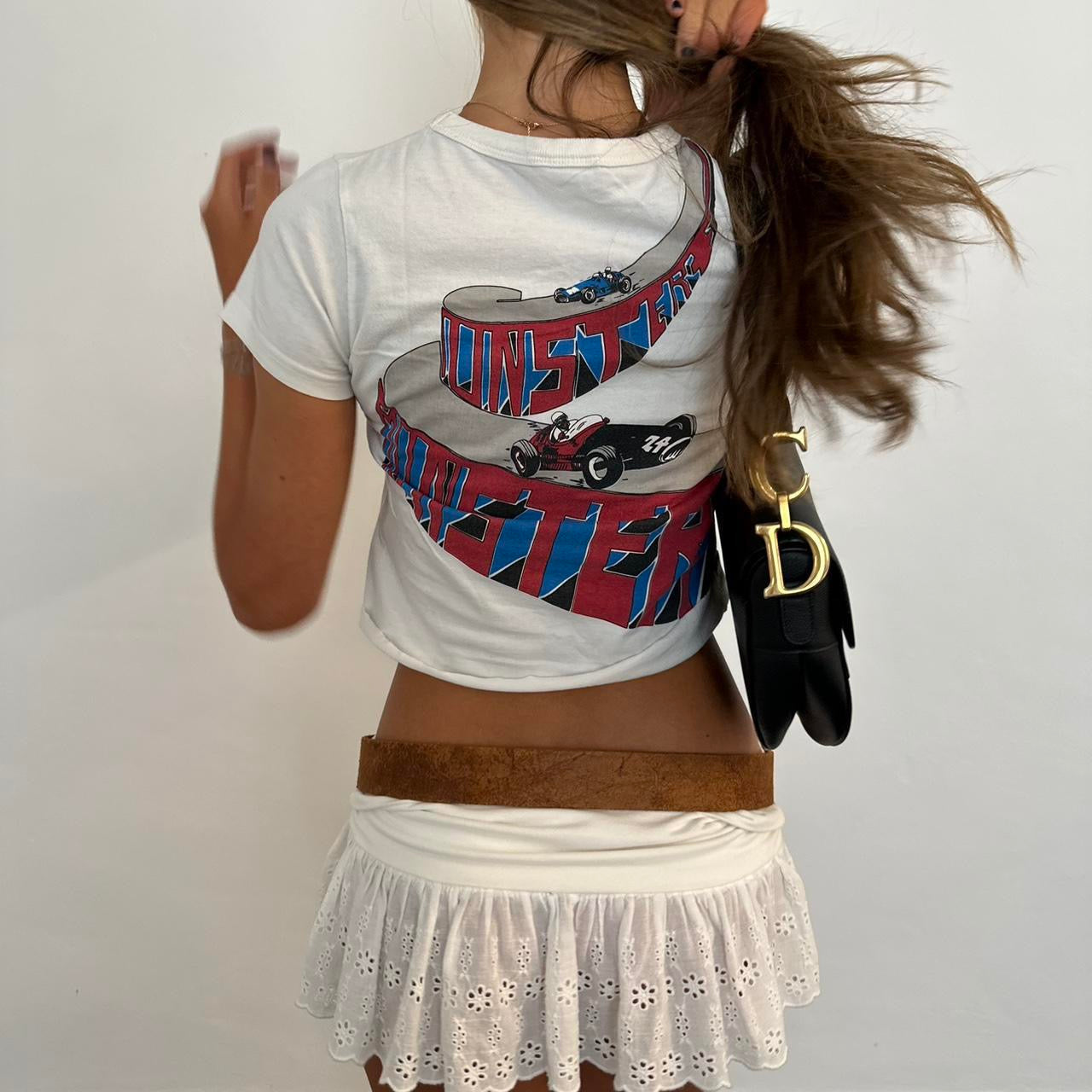 Vintage 90ās racing baby tee āļø šļø