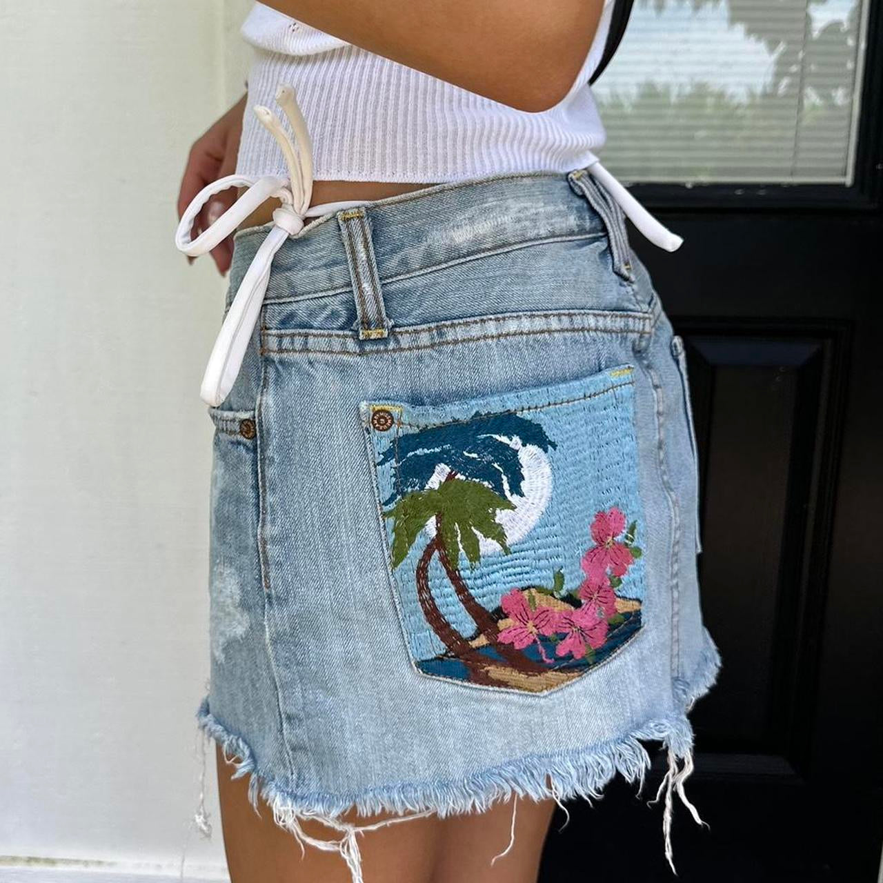 Vintage 90’s striped layered mini skirt