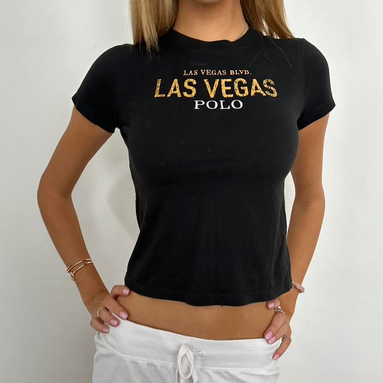 Vintage Ralph Lauren off black Las Vegas baby tee π€