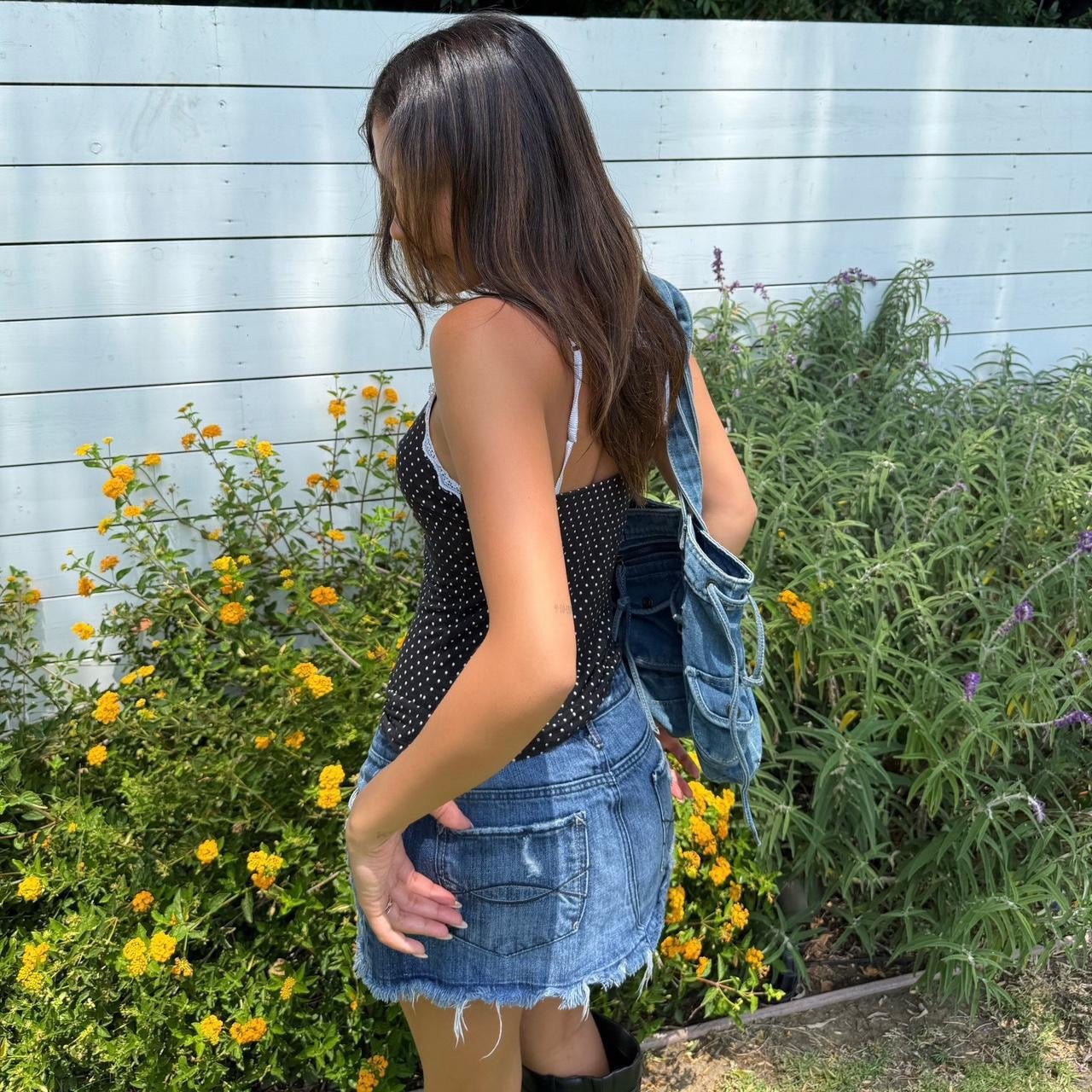 Vintage 2000’s black polka dot cami top