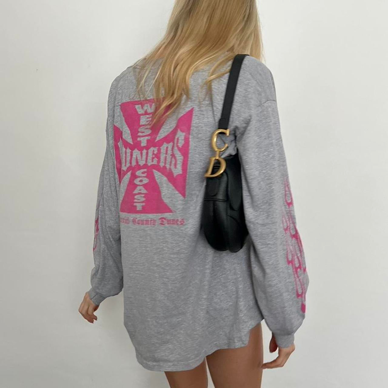 Vintage West Coast Choppers pink rare long sleeve oversized top